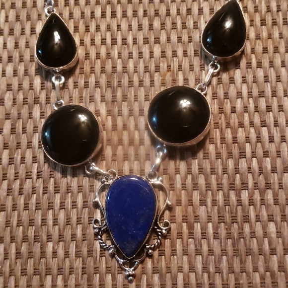 Lapis Lazuli ,Black Onyx necklace - Picture 3 of 4